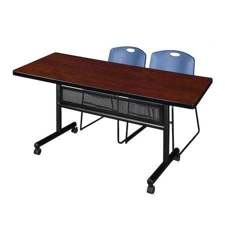 Kobe Rectangle FlipTop Table, 72" W, 29" H, Laminate Top, Cherry MKFTM7230CH44BE